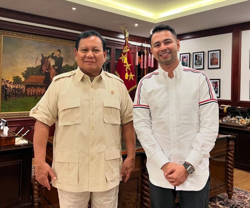 Raffi Ahmad bersama Presiden terpilih Prabowo Subianto. (Foto: Instagram @raffinagita1717)