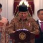 Presiden Prabowo Subianto mengumumkan nama-nama wakil menteri Kabinet Merah Putih di Istana Kepresidenan Jakarta, Minggu (20/10/2024). (Tangkapan layar YouTube Sekretariat Presiden)