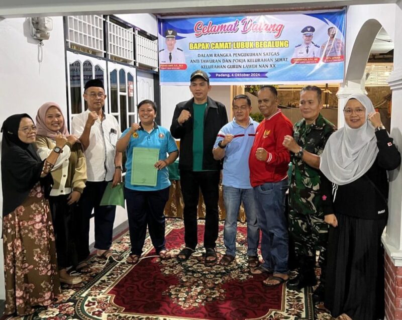 Pengukuhan kepengurusan Satgas Anti Tawuran dan Pokja Kelurahan Sehat Kelurahan Gurun Laweh Nan XX. (Foto: Ist)