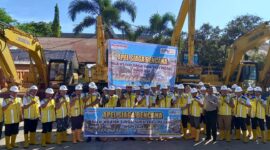 BWSS V Padang bersama Pemko Padang menggelar Apel Siaga Bencana di Lapangan Workshop BWSS V Padang, Selasa (29/10/2024). (Foto: Diskominfo Padang)