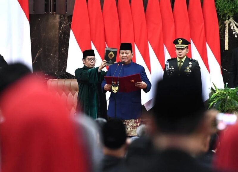 Presiden Prabowo Subianto mengucapkan sumpah jabatan presiden. (Foto: Kris-Biro Pers Sekretariat Presiden)