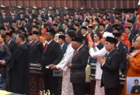 Suasana pelantikan anggota DPR periode 2024-2029 di ruang sidang paripurna, kompleks parlemen, Senayan, Jakarta, Selasa (1/10/2024). (Foto: Screenshot YouTube TVR Parlemen)