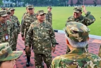 Presiden Prabowo Subianto bersama jajaran anggota Kabinet Merah Putih di Akmil, Lembah Tidar, Magelang, Provinsi Jawa Tengah. (Foto: Antara/HO-Kantor Staf Kepresidenan/Pri)