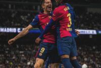 Robert Lewandowski merayakan golnya ke gawang Real Madrid. (Foto: IG @_rl9)