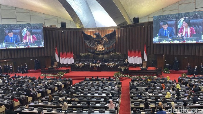 Rapat paripurna ke-3 agenda pelantikan pimpinan MPR RI periode 2024-2029. (Foto: Firda/detikcom)