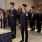 Pengambilan sumpah dan janji setia pewarganegaraan Indonesia Mees Hilgers dan Eliano Reijnders di Brussel, Belgia. (Foto: PSSI)
