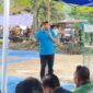 Camat Lubeg Nofiandi Amir memberikan sambutan saat pembukaan Open Turnamen Volley Ball Parlaw Cup V  Tahun 2024. Minggu (10/11/2024). (Foto: Ist)