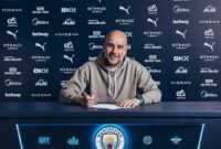 Pep Guardiola memperpanjang kontraknya sebagai manajer Manchester City untuk masa kerja dua tahun ke depan. (Foto: IG @mancity)