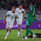 Selebrasi Marselino Ferdinan setelah mencetak gol kedua ke gawang Arab Saudi pada laga Kualifikasi Piala Dunia 2026 di Stadion Utama Gelora Bung Karno, Jakarta, Selasa (19/11/2024). (Foto: Kompas.com/Adil Nursalam)