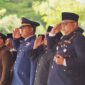 Pj Wali Kota Padang Andree Algamar mengikuti Upacara Peringatan Hari Pahlawan di Lapangan Balai Kota Aie Pacah, Minggu (10/11/2024). (Foto: Prokopim Padang)