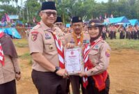 Pj Wali Kota Padang Andree Algamar membuka Jambore Ranting Gerakan Pramuka Kwartir Ranting Padang Barat 
di Bumi Perkemahan Batu Gadang. (Foto: FB Diskominfo Padang)