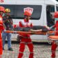 Suasana latihan gabungan kesiapsiagaan bencana di lapangan upacara Kantor Balaikota Padang Aie Pacah, Kamis (31/10/2024). (Foto: Prokopim Padang)