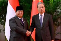 Presiden Prabowo Subianto melakukan pertemuan bilateral dengan Ketua Kongres Rakyat Nasional RRT Zhao Leji di Beijing,RRT. (Foto: BPMI Setpres/Muchlis Jr)