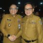 Pj Wali Kota Padang Andree Algamar bersama Wamendagri Bima Arya Sugiarto saat RDP bersama Komisi II DPR RI dan Kemendagri di Gedung Nusantara DPR RI, Senayan, Jakarta, Senin (18/11/2024). (Foto: Prokopim Padang)