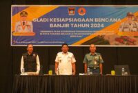 Pemko Padang menggelar Gladi Kesiapsiagaan Bencana Banjir di The ZHM Premiere Hotel, Rabu (11/12/2024). (Foto: Prokopim Padang)