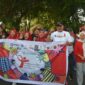 Pj Wali Kota Padang Andree Algamar longmarch Peringatan Hari AIDS Sedunia 2024 tingkat Kota Padang, Minggu (1/12/2024). (Foto: Prokopim Padang)