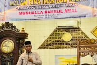 Camat Lubeg Nofiandi Amir mengapresiasi REMUSHBA Komplek Cendana/Jala Utama menggelar kegiatan Mabit, Sabtu (28/12/2024). (Foto: Ist)
