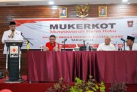 Pj Wali Kota Padang Andree Algamar membuka Muskerkot Kota Padang. (Foto: Prokopim Padang)