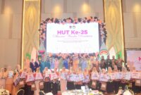 Puncak peringatan HUT ke-25 DWP Tingkat Kota Padang Tahun 2024 berlangsung meriah di Hotel ZHM Premiere, Kamis (12/12/2024). (Foto: Prokopim Padang)