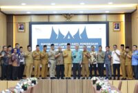 Ketua DPRD Sumbar Muhidi menghadiri penyerahan LHP Dengan Tujuan Tertentu dan Kinerja Semester II Tahun 2024 Pemprov Sumbar, di Kantor BPK Perwakilan Sumbar, Selasa (31/12/2024). (Foto: DPRD Sumbar)