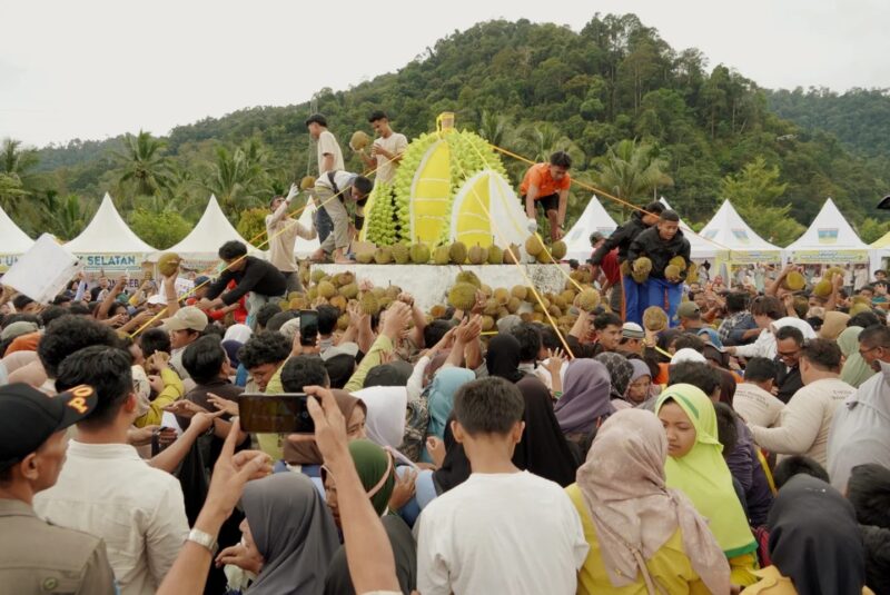 Pemkab Solsel sukses menggelar Festival Durian ke-4 di Pulau Mutiara, Kecamatan Sangir, Sabtu (18/1/2025). (Foto: Humas Pemkab Solsel)