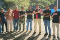 Camat Lubeg Nofiandi Amir bersama tim gabungan melakukan pemantauan ke beberapa kelurahan di kecamatan pada Kamis (1/1/2025) dini hari. (Foto: Ist)