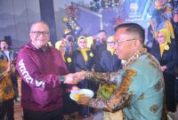 Pj Wali Kota Padang Andree Algamar menghadiri HUT ke-22 komunitas SPSC di Hotel Santika, Minggu (19/1/2025). (Foto: Prokopim Padang)
