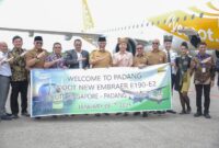 BIM resmi melayani rute penerbangan Padang-Singapura melalui maskapai Scoot Airlines, Senin (6/1/2025). (Foto: Prokopim Padang)