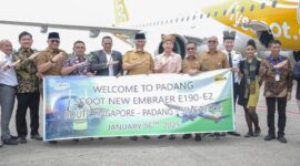 BIM resmi melayani rute penerbangan Padang-Singapura melalui maskapai Scoot Airlines, Senin (6/1/2025). (Foto: Prokopim Padang)