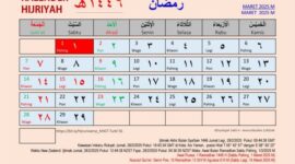 Kalender puasa Ramadhan Muhammadiyah. (Foto: Tangkapan layar Kalender Hijriyah Global Tunggal 1446 H)