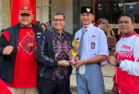 PPI Pengurus Kabupaten Dharmasraya menggelar Lomba Paskibraka antar sekolah se-Kabupaten Dharmasraya, Sabtu (8/2/2025). (Foto: Pemkab Dharmasraya)