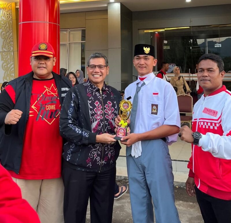 PPI Pengurus Kabupaten Dharmasraya menggelar Lomba Paskibraka antar sekolah se-Kabupaten Dharmasraya, Sabtu (8/2/2025). (Foto: Pemkab Dharmasraya)