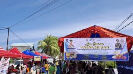 Pemko Padang melalui Dinas Perdagangan bekerja sama dengan Kejari Padang menggelar pasar murah di delapan kecamatan. (Foto: Diskominfo Padang)