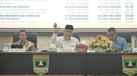 Gubernur Sumbar Mahyeldi saat memimpin rapat evaluasi terkait capaian target pendapatan 2024 dan kajian potensi serta inovasi untuk pendapatan tahun 2025 di Aula Kantor Gubernur Sumbar, Minggu (9/2/2025). (Foto: ADPSB)