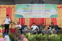 Camat Lubeg Nofiandi Amir memberikan sambutan saat pembukaan pelatihan MoT Pesantren Ramadhan 1446 H/2025 M di Balai Basuo Lubeg, Rabu (12/2/2025). (Foto: Ist)