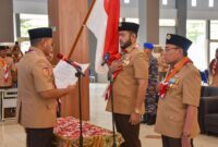 Wali Kota Padang Fadly Amran resmi dilantik sebagai Kamabicab 09 Gerakan Pramuka Kota Padang periode 2022-2027. (Foto: Prokopim Padang)