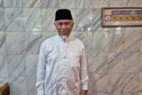 Gubernur Sumbar, Mahyeldi Ansharullah mengajak masyarakat Pasaman untuk berpartisipasi aktif dalam PSU Pemilihan Bupati dan Wakil Bupati Pasaman yang akan digelar Sabtu (19/4/2025). (Foto: ADPSB)