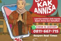 Bupati Dharmasraya Annisa Suci Ramadhani meluncurkan “Lapor Kak Annisa”, layanan pengaduan via WhatsApp untuk masyarakat. (Foto: Pemkab Dharmasraya)