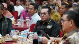Bupati tanah Datar Eka Putra menghadiri acara silaturahmi dan halal bi halal bersama IKLB Kota Pekanbaru, Minggu (27/4/2024). (Foto: Prokopim Tanah Datar)