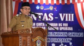 Wawako Padang Maigus Nasir membuka PENTAS ke-VIII yang diselenggarakan oleh HIMA Program Studi Pendidikan Sejarah UPGRISBA, Selasa (15/4/2025). (Foto: Prokopim Padang)