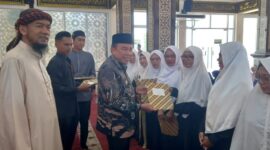 Wakil Wali Kota Padang Maigus Nasir menghadiri halal bihalal keluarga besar Yayasan Majelis Tazkiyah di Masjid Mujahidin. (Foto: FB Diskominfo Padang)