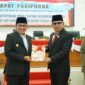 DPRD Tanah Datar menggelar Rapat Paripurna untuk menyampaikan keputusan terkait Laporan Keterangan Pertanggungjawaban (LKPJ) Bupati tahun 2024, Kamis (10/4/2025). (Foto: Prokopim Tanah Datar)