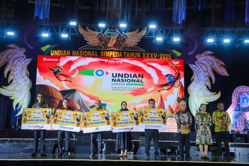 Asbanda dan Bank Papua menggelar Undian Tabungan Simpeda Nasional Periode ke 2 Tahun XXXV-2025 di Istora Papua Bangkit, Sentani, Jayapura, Papua, Kamis, 24 April 2025.