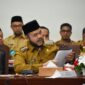 Wali Kota Padang, Fadly Amran menyampaikan aspirasi masyarakat Kota Padang kepada Menteri ATR/BPN pada Rakor Penguatan Pelayanan Pertanahan di Auditorium Gubernur Sumbar, Senin (28/4/2025). (Foto: Prokopim Padang)