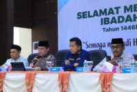Kepala Kantor Wilayah Kementerian Agama Sumbar, Mahyudin memimpin rapat koordinasi, Kamis (1/5/2025). (Foto: Humas Kemenag Sumbar)
