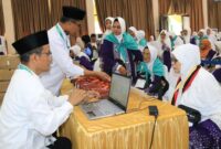 Layanan Munakosah dan Fast Track permudah proses keberangkatan jemaah haji 2025 dari Indonesia. (Foto: Kemenag Sumbar)