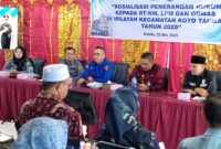 Pemko Padang berkolaborasi dengan Kejari Padang menggelar sosialisasi penerangan hukum di aula Kantor Camat Koto Tangah, Kamis (22/5/2025).