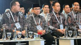 Wakil Wali Kota Padang Maigus Nasir menghadiri Munas VII APEKSI 2025 di Grand City Mall, Kota Surabaya, Kamis (8/5/2025). (Foto: Prokopim Padang)