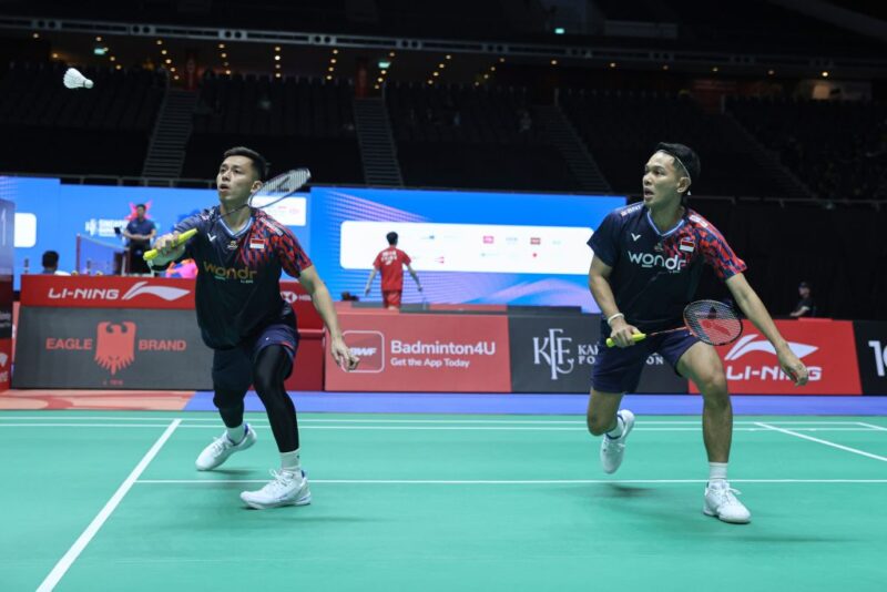 Fajar Alfian dan Muhammad Rian Ardianto kalah di perempatfinal Singapore Open 2025. (Foto: PBSI)
