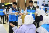 Embarkasi Padang mulai berangkatkan jemaah gelombang II ke Jeddah. (Foto: Humas Kemenag Sumbar)
